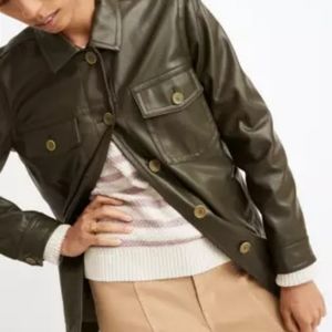 Madewell vegan chore faux leather jacket L